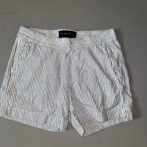 Abercrombie & Fitch Blue and White Flat Front Shorts